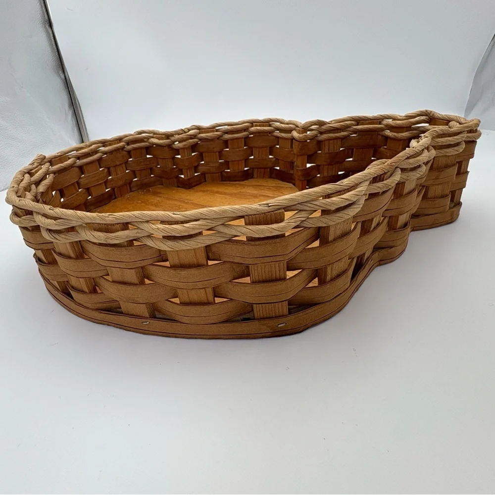 Vintage Arkansas Razorback Wood and Woven Basket - Go Hogs!